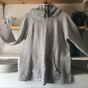 Stripe sweater w/ large hood